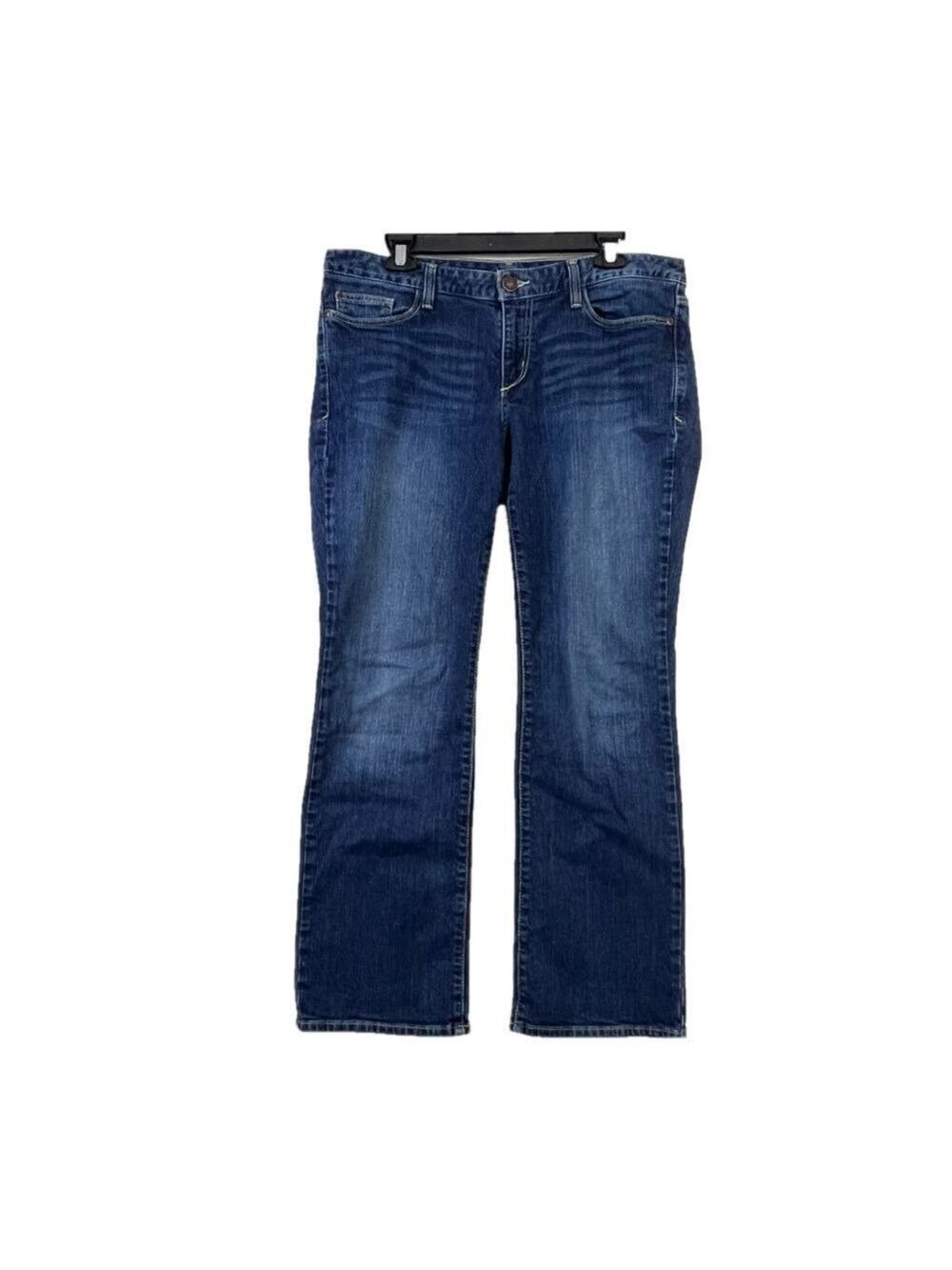 Eddie Bauer Jeans Womens Size 12 Curvy Boot Cut Dark Wash Denim 35x29
